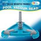 Deluxe Weighted Triangular Pool Vacuum Head With Side Brushes  Swivel Connection