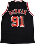 Chicago Bulls Dennis Rodman Autographed Signed Black Jersey Jsa Stock  237058
