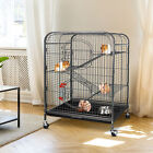 37  Ferret Cage 4 Level Metal Rat Cage W 2 Doors Wheels For Small Animal Cage