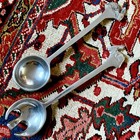 Vintage Bunny Rabbit Handled Aluminum Salad Serving Set 2 Pc Spoon Fork 13   l