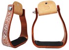 Horse Western 5  Barrel Racer Engraved Aluminum Angled Show Stirrups 51140