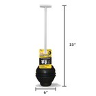 Powerful Clog Removal  Heavy Duty Toilet Plunger - Seals All Bowl Shapes