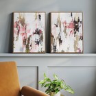  set Of 2  16 x20  Foil Abstract Canvas Framed Arts - Threshold