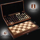 Chess Set Board Games For Adults  Handmade Walnut Wooden 15  2 Extra Queens Fold