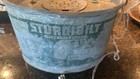 Vintage Sturdibilt Galvanized Oval  Minnow Bucket W wooden Handle