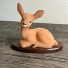 Fenton Fawn Deer Art Glass Hand Painted In Usa Signed Brown With Spots Base 3778