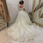 Elegant Wedding Dresses Off Shoulder Shining A-line Bridal Gowns Court Train
