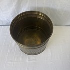 Vintage 9 X 11 Brass Planter Pot Can Textured Patina Made In India