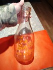 Vtg Rare Iron River Michigan Creamery Quart Glass Milk Bottle Mich Health Drink