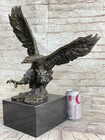 Signed American Bald Eagle Bronze Sculpture Statue Figure Art Deco Fast Shipping