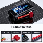 2x Zeee 7 4v 2s Li-ion Battery 3000mah With T Connector Usb Charger