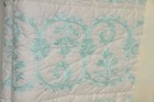 New Pottery Barn Kids Embroidery Aqua Crib Quilt Isabelle Toddler Bed Turquoise