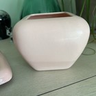 Vintage Haeger Square Pot Planter  4347   Rolled Edge Bowl 2176 Pink Pottery Usa