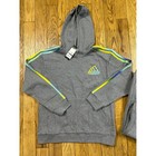 Adidas Boys  Gray Tracksuit Set Hoodie   Pants New Gradient Stripes