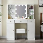 Vanity Desk Set   10 Led Lights Mirror 3 Drawers Dresser Makeup Dressing Table