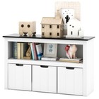3-drawer Toddler Toy Storage Organizer Cabinet W  Open Shelf Blackboard Tabletop