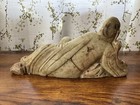 Handmade Reclining Buddhist Monk Stone Statue 11  X 6  Buddhism