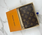 Louis Vuitton Monogram Canvas Passport Holder Cover Brown Wallet