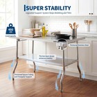 48 x30  Stainless Steel Folding Work Table W  Undershelf  heavy Duty Prep Table