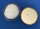 Vintage Glass Powder Jar   Vanity Dresser Silver Plate Lid Mirrored Inside