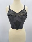 Vintage Black Long Line    escapade    Cotton Blend Lace Bullet Bra 34d Formaid Nwt
