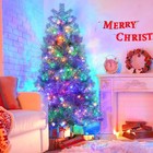 6ft Silver Pre Lit Artificial Christmas Tree 300 Led Lights 11 Modes