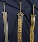 Very Rare And Unique Lot Of 3 Ancient Bronze 55cm  Big Swords From Different Era