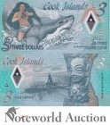 Cook Islands 3 Dollars Nd 2021 P 11 Polymer Frist Prefix Aa Lot 5 Pcs Unc