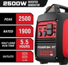 Powersmart 2500-watt Gas Powered Portable Inverter Generator  Co Sensor  Supe   