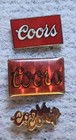 Vintage Lot- 3 Coors Beer Lapel Pins Red Script Logo Enamel Coors Co-op   
