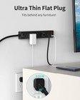 6 Ft Flat Plug Power Strip Surge Protector  Ultra Thin Extension Cord 5 Outlets 