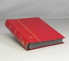 Stamp Stockbook   Slipcase 9 X 12 64 Black Pages Lighthouse Leather Red Album