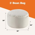 3ft Comfy Bean Bag Chair For Adults  Lounger With Removable Plush Cover  Gray