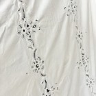 Vtg White Cutwork Needle Lace Tablecloth 117x65 Cottagecore Floral Shabby