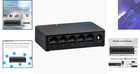 5-port Gigabit Ethernet Switch   Portable Plug   Play Fanless Black Design
