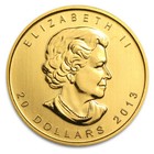 2013 Canada 1 2 Oz Gold Maple Leaf Bu