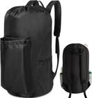 Large Heavy Duty Backpack Laundry Bag  Padded Straps  4 Pockets  Onyx Black