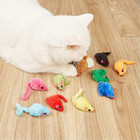 12pcs Cat Mouse Toys faux Fur Cat Mice Toys With Plastic Body  Interactive Catni