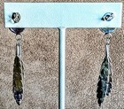 Signed Vintage Navajo Native American Sterling Silver Turquoise Dangle Earrings