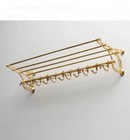 Rack Brass Polished Rack Train Wall Mounted Rack Bathroom Shelf Hooks Coatrack