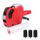 Eos Price Tag Gun Mx-5500 8 Digits W  5000 White Red Lines Sticker Labels 3 Inks