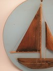 Wooden Sailboat Hanging Wall Plaque