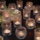 30 Pcs Assorted Clear Votive Candle Holders  Wedding Centerpieces Table Decor   