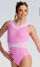 New Gk Elite Gymnastics Leotard Pink Orchid Rhinestone Bling Mesh Leo Tank  Al