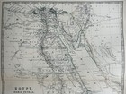 1884 Egypt   Lower Nubia Hand Coloured Original Antique Map By Johnston