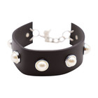 Women Boot Chain Bracelet Shoe Imitation Pearl Charm Black Band Strap Anklet