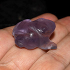 Unique Old Antique Carved Amethyst Stone Frog Figurine Amulet Pendant Bead Gift