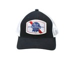 Pabst Blue Ribbon Pbr Adjustable Mesh Back Navy Blue   White Hat
