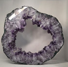 20lb 15 5  Large Amethyst Geode Ring Slice Crystal Portal Open Center Specimen