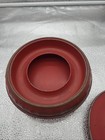 Vintage Red 3-piece Metal Sewing Kit Box
